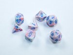 Chessex - Mini Polyhedral Set (7) - Festive Pop Art/ Blue-gaming-The Games Shop