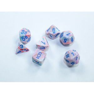 Chessex - Mini Polyhedral Set (7) - Festive Pop Art/ Blue