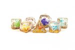 MDG Dice - Resin Polyhedral Set (7) - Rainbow Dinosaur-accessories-The Games Shop