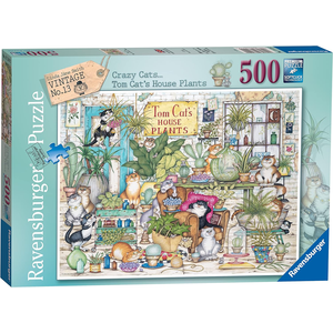 Ravensburger - 500 Piece - Crazy Cats Tom Cat's House Plants