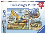 Ravensburger - 3x49 Piece - Large Construction Vehicles-jigsaws-The Games Shop