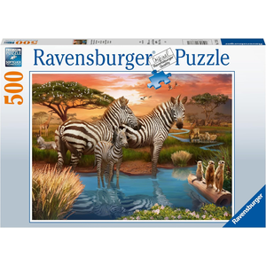 Ravensbuger - 500 Piece - Zebra Waterhole