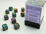 Chessex - 12mm D6 Festive - Dice Block (36) - Mosaic/Yellow-board games-The Games Shop