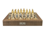 Chess Set - Metal Warrior Pieces on 20" Walnut Inlaid Board/Box-chess-The Games Shop
