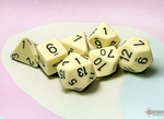 Chessex- Polyhedral Set (7) - Opaque Pastel Yellow/Black-gaming-The Games Shop