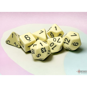 Chessex- Polyhedral Set (7) - Opaque Pastel Yellow/Black