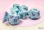 Chessex- Polyhedral Set (7) - Opaque Pastel Blue/Black-gaming-The Games Shop