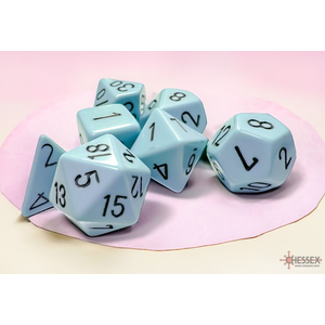 Chessex- Polyhedral Set (7) - Opaque Pastel Blue/Black