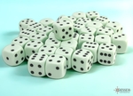 Chessex - 12mm D6 (36) - Opaque Pastel Green/Black-card & dice games-The Games Shop