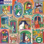 eeBoo - 1000 Piece - Cats in Window-jigsaws-The Games Shop