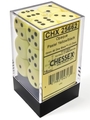 Chessex - 16mm D6 (12) Opaque - Pastel Yellow/Black-board games-The Games Shop