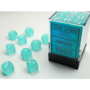 Chessex Dice - 12mm D6 (36) Frosted Teal/White