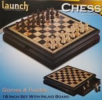 Chess Set - Launch 18" Wooden with Drawer-chess-The Games Shop