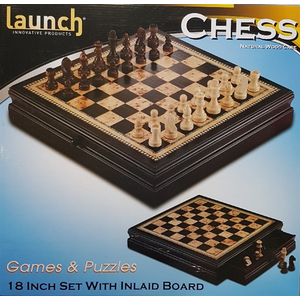 Chess Set - Launch 18" Wooden with Drawer