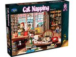 Holdson - 1000 Piece - Cat Napping Bookshop Cat-jigsaws-The Games Shop