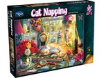 Holdson - 1000 Piece - Cat Napping Cat in the Puzzle-jigsaws-The Games Shop