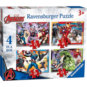 Ravensburger - 4 in 12, 16, 20 & 24 Piece - Marvel Avengers