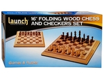 Launch Chess & Checkers - 16" Wooden Folding-chess-The Games Shop