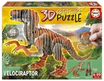 Educa - 3D Dinosaur Kit - Velociraptor-construction-models-craft-The Games Shop