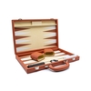 Backgammon - 15" Brown Leather Textured-board games-The Games Shop