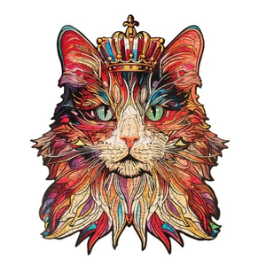 Wood Laser Cut Jigsaw - Cat King