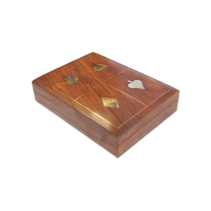 Timber Card Box - Double Deck Flat Inlaid Suits