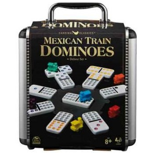 Dominoes- Mexican Train Double 12 Aluminium Case (Cardinal)