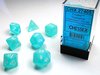 Chessex Dice - Polyhedral Set (7) - Frosted Teal/White-gaming-The Games Shop