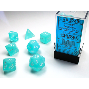 Chessex Dice - Polyhedral Set (7) - Frosted Teal/White