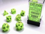 Chessex Dice - Polyhedral Set (7) - Vortex Bright Green/Black-gaming-The Games Shop