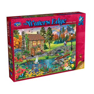 Holdson - 1000 Piece - Water's Edge Cobble Bridge Cottage - Jigsaws ...